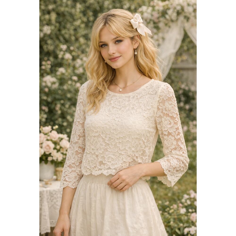 Kate Spade Ivory Lace Top Sz 0 Romantic Coquette